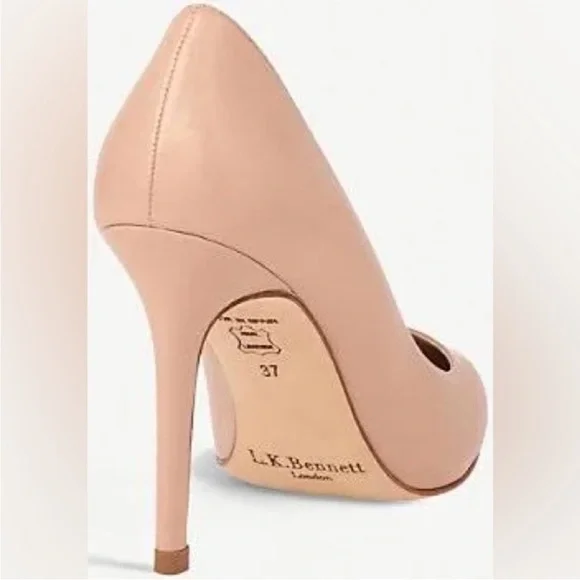 Elegant L.K. Bennet Nude Leather Pumps/Heels Size 8 - Picture 3 of 14